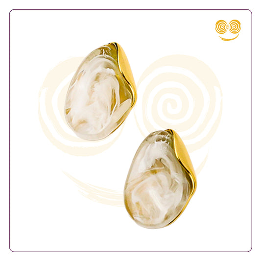 White Aqua Stone Earring
