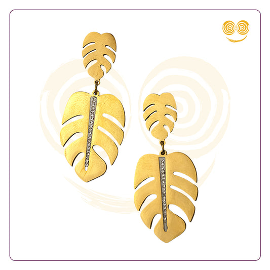 Prakriti Gold Leaf Earring